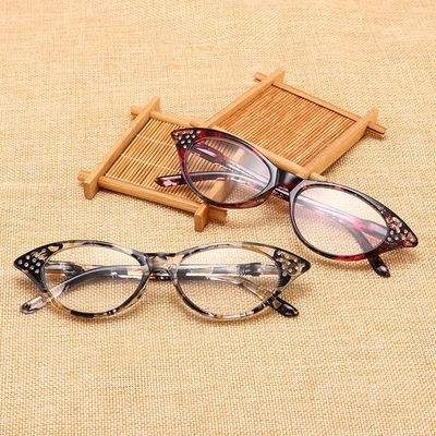 HONEY JOE Set Mit 3 Klassischen Cat Eye Lesebrillen Damen Strass Flexibel Und Bequem