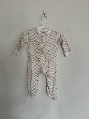 Burts Bees Baby Brown Cream Cotton Neutral Footie One Piece, Size 3-6 Month