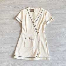 USED [EXCELLENT CONDITION] GUCCI BLUE TRIM JERSEY DRESS, SIZE SMALL GOOD