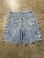 Light Blue Faded Glory Men Cargo Carpenter Jorts 36x10