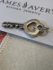 James Avery Love Key Sterling Charm or Pendant Retired - Complete Box & Pouch
