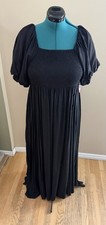 Vince Camuto Women's Rio Grande Black Balloon Sleeve Maxi Dress XL NWT