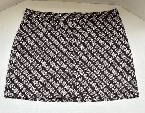 Dockers Floral Brown skooters Skort Womens Size 16 Skirt With Shorts EUC