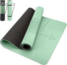 Yoga Mat Non Slip TPE Extra Wide Yoga Mat with Alignment Mark, 72"L X 32"W X 0.3