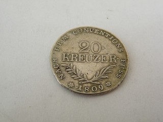 20 Kreuzer Silbermünze 1809 Tirol
