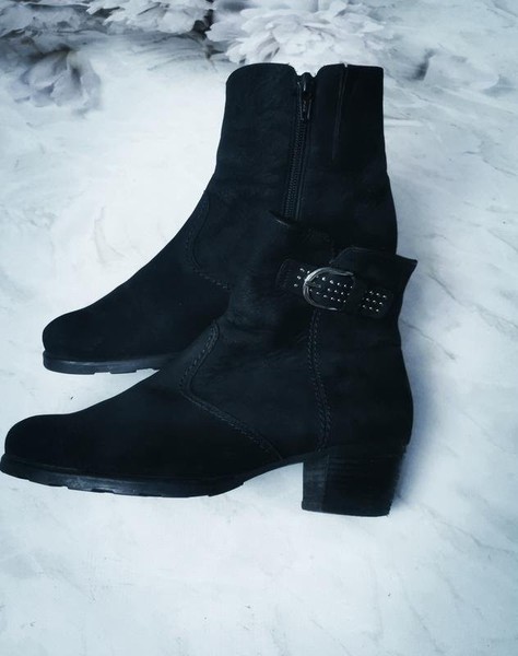 Women Gabor Ankle Boots Black Suede 38 #7UAA