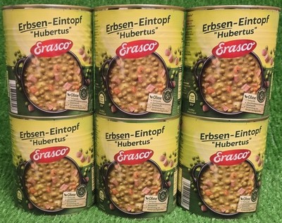 (5,40 /L) 6x Erasco Erbseneintopf Hubertus Fertiggericht 800g Erbsensuppe Vers0 