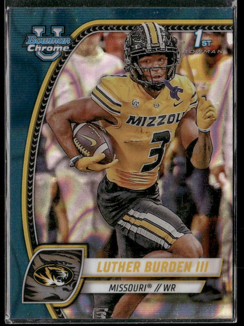 2024 Bowman University Chrome #123 Luther Burden III Teal Lava Refractor