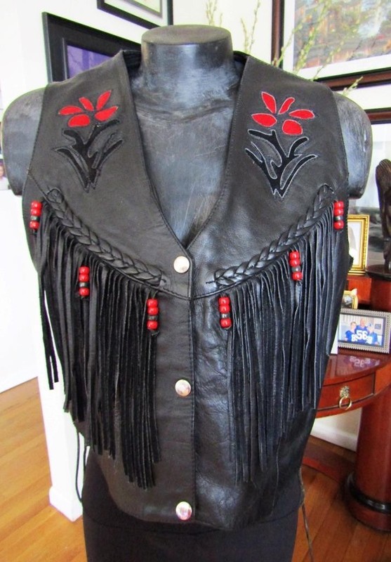 Women's Slick Cycle Leather Black Leather Vest
