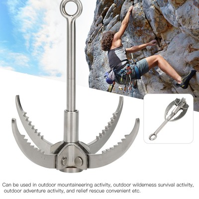 Edelstahl Grappling Hook 4 Claws Rock Climbing Folding Hook Outdoor Surviva LI
