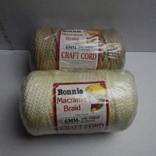 Bonnie Craft Cord 6mm 100 Yards Lot Of 2 New Sealed Macrame Crochet. See Photos