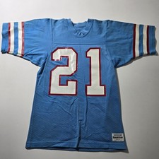 Camiseta de fútbol americano Medalist Sand-Knit Houston Oilers para hombre pequeña malla azul temporada #21
