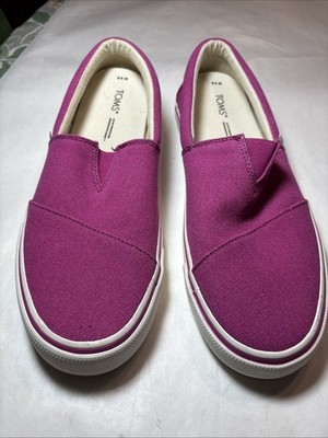 Toms Women's Earthwise Pink Canvas Slip-On Shoes Size 9.5m Excellent Condition.