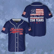 We The People 250 Years 1776–2026 USA Flag 4th Of July Baseball Jersey Shirt