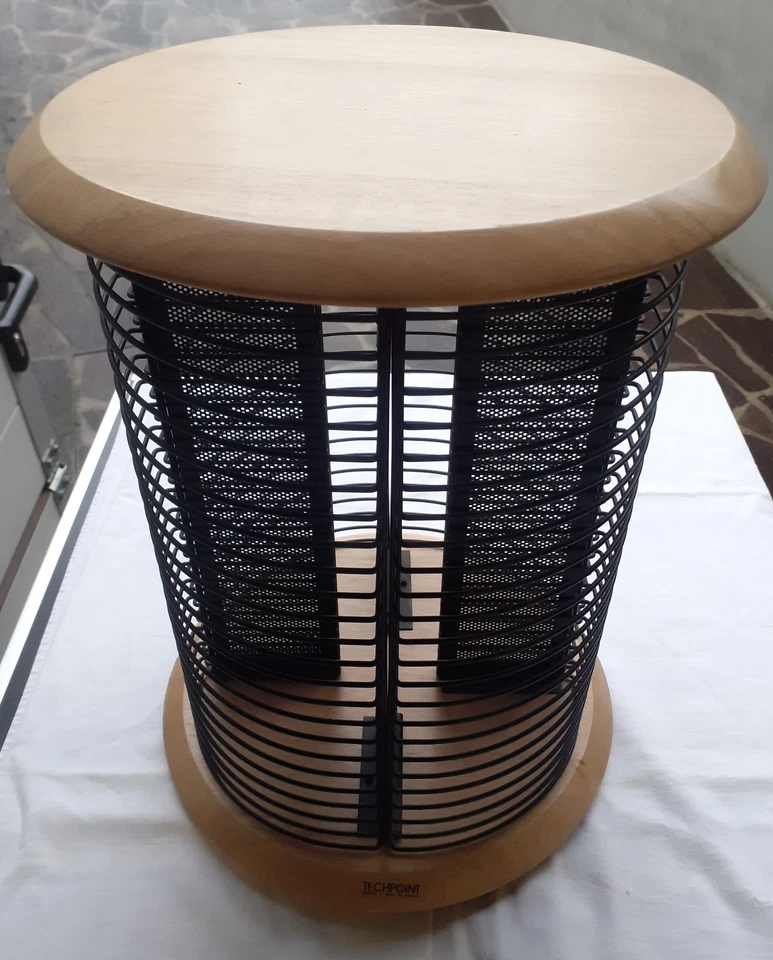 TORRE GIREVOLE PORTA 96 CD TECHPOINT COLONNA IN LEGNO E METALLO - Immagine 3 di 4