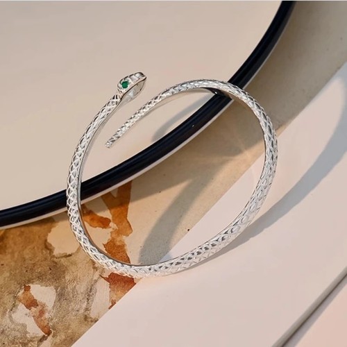925 Sterling Silver Snake Shape Bracelet for Woman Trendy Pretty Jewellery Gift - Picture 4 of 6