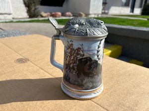 1991 Gene Stewart Thundering Hooves Hamilton Collection Tankard Stein