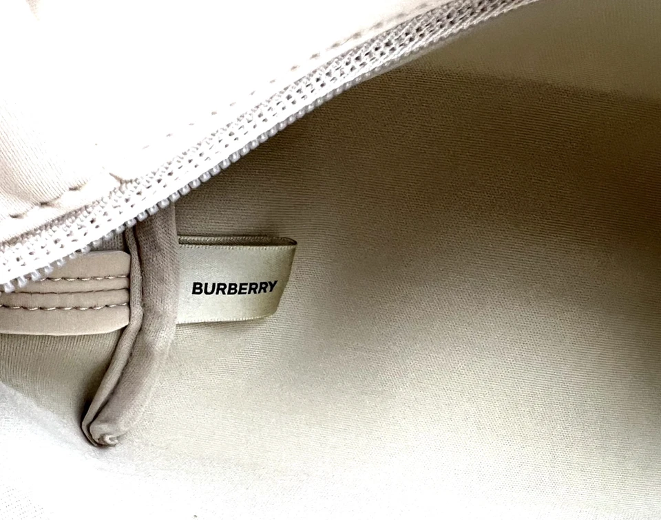Burberry Logo Clutch Toiletry Bag Cosmetic Pouch Travel Case ~ Beige - Image 3 of 4