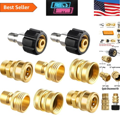 #ad Versatile Quick Release Pressure Washer Adapter Kit M22 14mm amp; 3 4#x27;#x27; Connectors $55.99