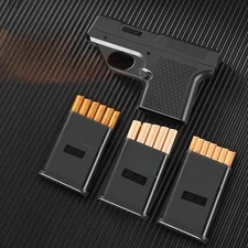 New Lighter Cigarette Case Jet Flame Pistol Gun Gas Cigar Butane Turbo Windproof