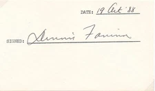 Dennis FARINA / Signature Signed