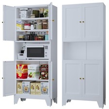69''H Metal Kitchen Pantry Cabinet with Doors and Adjustable Shelves