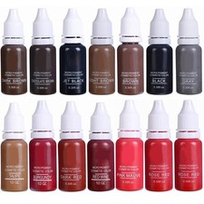24-Color Permanent Makeup Ink Set for Eyebrow, Lip, and Eyeliner Tattoo Art.