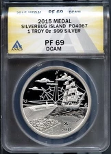 2015 Silver Medal Silverbug Island PF69 DCAM ANACS # 7859507 + Bonus