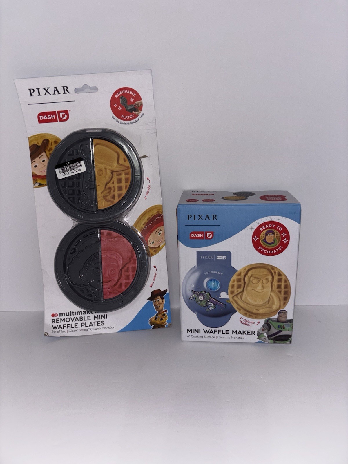 Disney Pixar Dash BUZZ LIGHTYEAR Mini Waffle Maker, 4" Woody & Jessie Plates