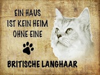 Holzschild 30X40 Cm Britische Langhaar Katze Deko Geschenk Holz Schild