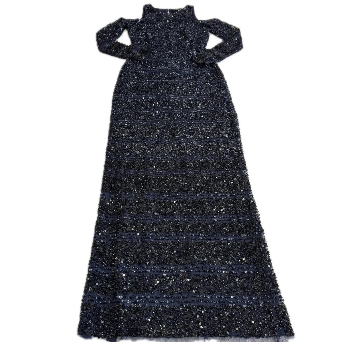 knee length dresses for ladies SEQUIN A-LINE V-NECK GOWN WITH FLUTTER SLEEVE – Lucian Matis main image 1