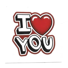 I Love You Heart Sticker Kiss Cut Vinyl Decal Valentines Day Gift Card