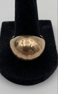 14K Yellow Gold Womens Dome Statement Band Ring 6.16 Grams Size 10