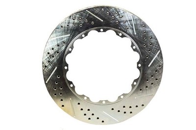 Brake Rotor Iron Zinc Plated Cross Drilled Slotted 12x8.50'' BC Passenger Side Fr