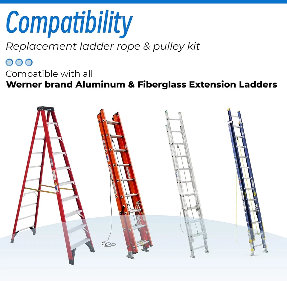 Extension Ladder Rope & Pulley Kit Compatible with Werner Aluminum Extension Lad - Image 4 of 4