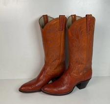 Vintage Dan Post Golden Spur Cowgirl Boots Teju Lizard Women s 7.5 C