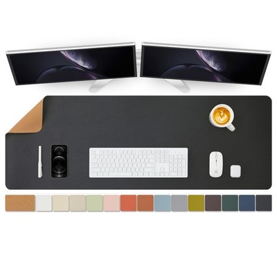 Large Cork Desk Mat - 47.2''x 17'' Pad for Office and 47.2'' x 17'', Black
