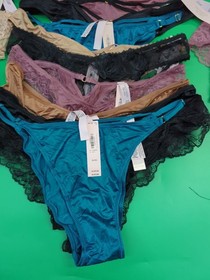 Victoria Secret Assorted Styles Thong V Panties Bundle XL Multicolor Lot Of 50