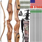 60'' Takedown Recurve Bow 30-50lbs 30'' Arrows Adult Archery Target Hunting RH