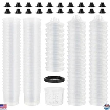 6 oz Disposable Paint Spray Gun Cup Kit - 50 Liners, 125 Micron Strainer, 20