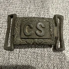 Civil War Confederate CS Two Piece Rare Rectangular Belt Buckle