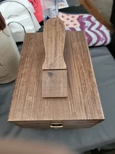 Vintage  Handcrafted In Woodshop 1962 Valet Shoe Shine Dovetailed Wooden Box 