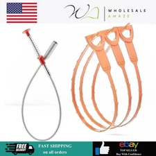 Amazon Basics Drain Clog Remover Tool 5 Pack • Plastic & Stainless Steel •