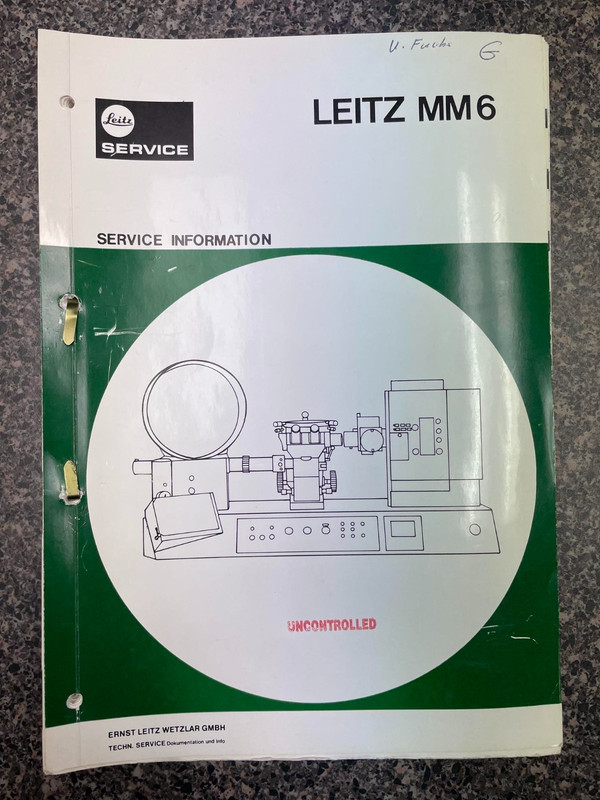 Leica Leitz Wetzlar Original MM6 Microscope Service Information Manual