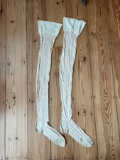 Antique Edwardian Cotton Lisle Stockings Blush Pink Clocked Diamond Seamed 1900s