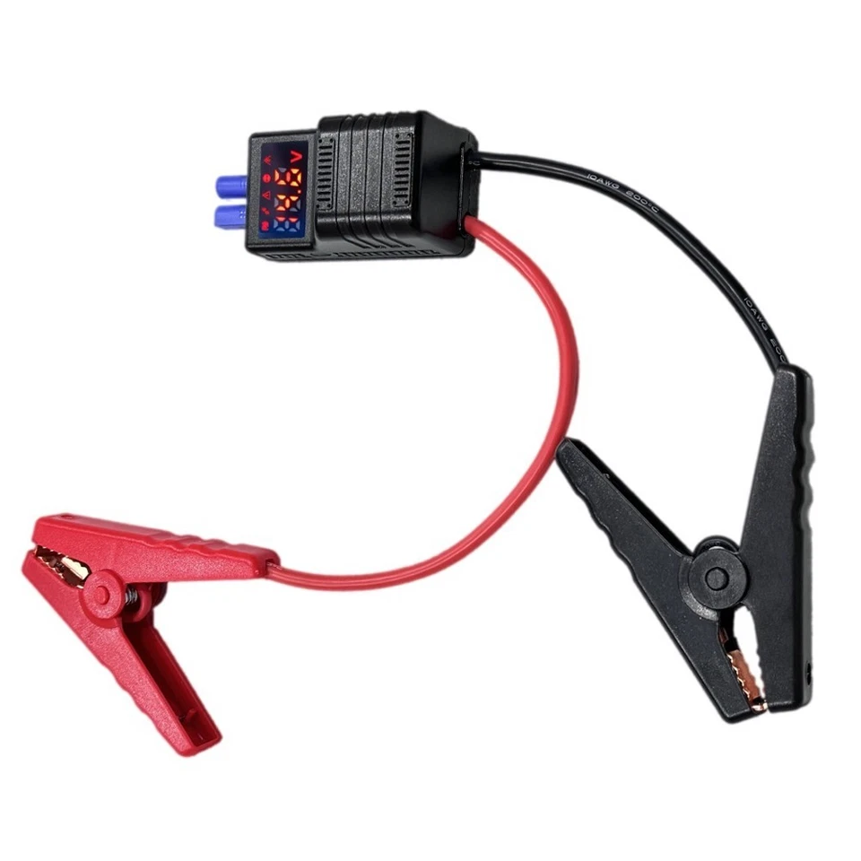 12V Battery Booster Clip with Smart Reverse Polarity Module and EC5 Connector