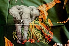 Big Game Wild Life Jungle Lion Elephant Tiger Cotton Quilt Fabric