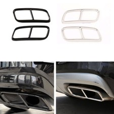 Stainless Steel Exhaust Muffler Tail Pipe Cover Trim 2Pcs For Audi Q7 2016-2019