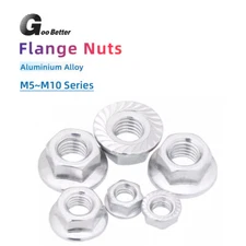 Metric Flanged Nuts Serrated Aluminum Alloy 6061 M5 M6 M8 M10 Flange Hex Nuts