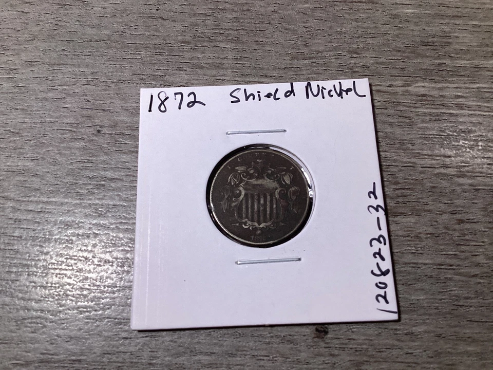 1872 Shield Nickel Early 5 Cent with No Rays 120823 32te - Image 2 of 4